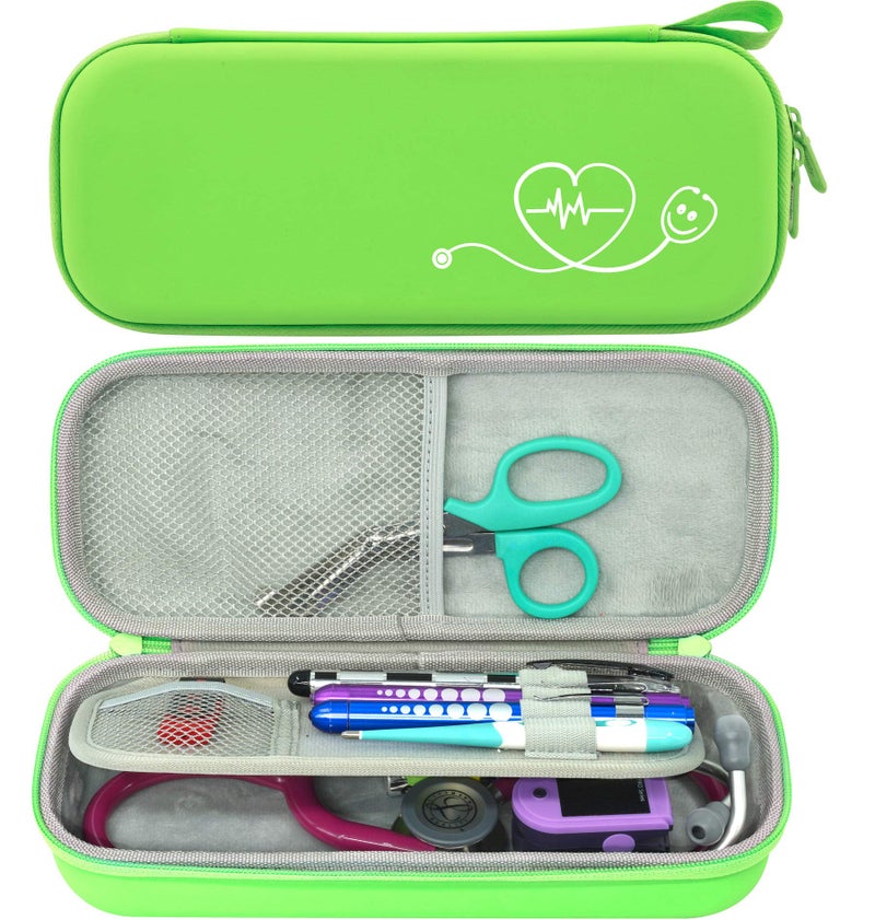 ButterFox Premium Stethoscope Case with Divider and ID Slot for 3M Littmann Classic III, Cardiology IV Diagnostic and More Stethoscopes with Pocket for Nurse Accessories (Lime Green) - Image 1